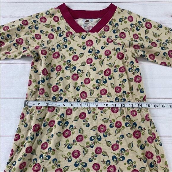 Tea Collection Kids Yellow Floral Long Sleeve V-Neck Casual Dress Size 12 - Picture 4 of 8